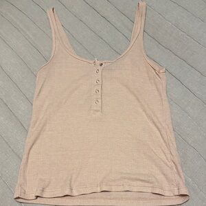 Brandy Melville Pink Ribbed Tank Top
